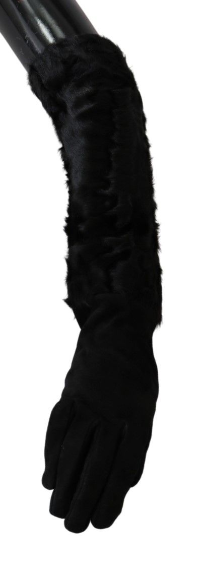 Dolce &amp; Gabbana Elegante, ellenbogenlange Wildlederhandschuhe
