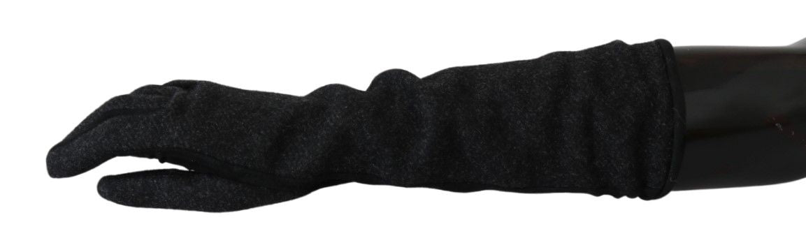 Dolce &amp; Gabbana Elegante mittellange Wollhandschuhe in Schwarz
