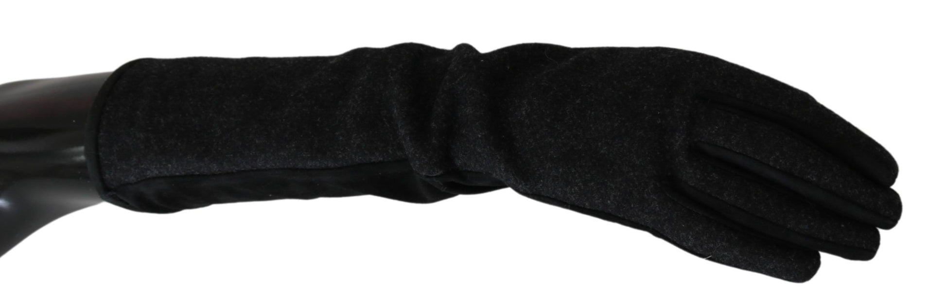 Dolce &amp; Gabbana Elegante mittellange Wollhandschuhe in Schwarz
