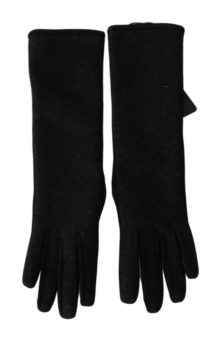Dolce &amp; Gabbana Elegante mittellange Wollhandschuhe in Schwarz
