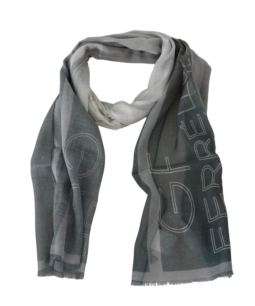 GF Ferre Eleganter blaugrau gemusterter Schal