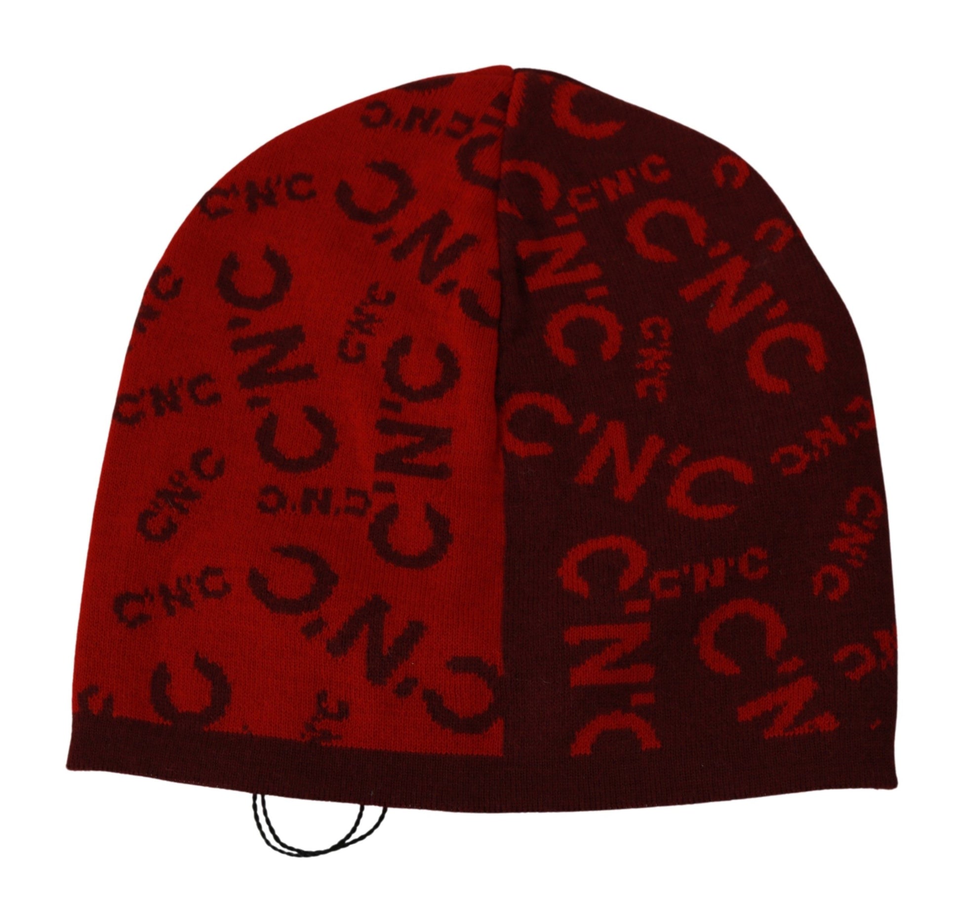 Costume National Chic Rote Beanie-Wollmischung