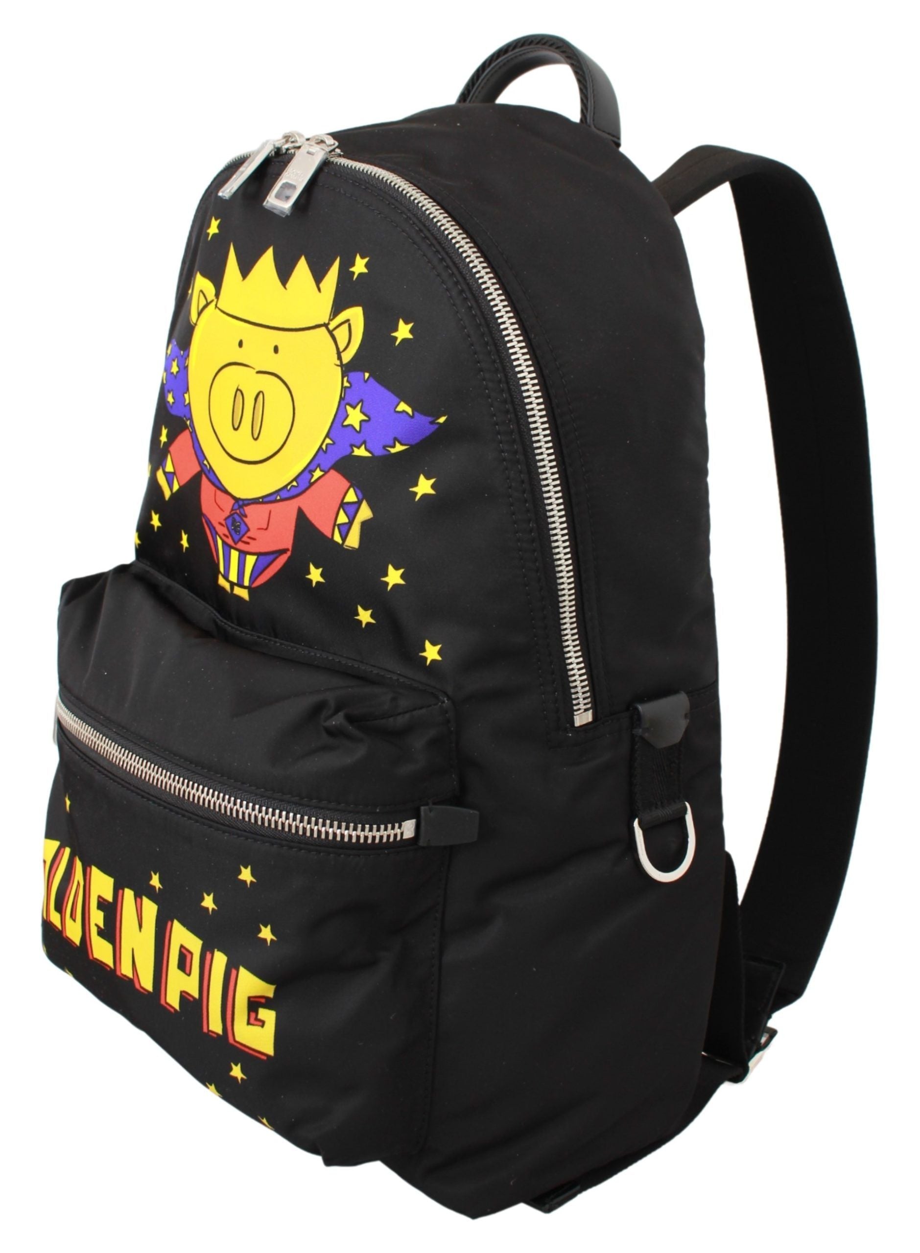 Dolce &amp; Gabbana – Luxuriöser Rucksack mit goldenem Schweinemotiv