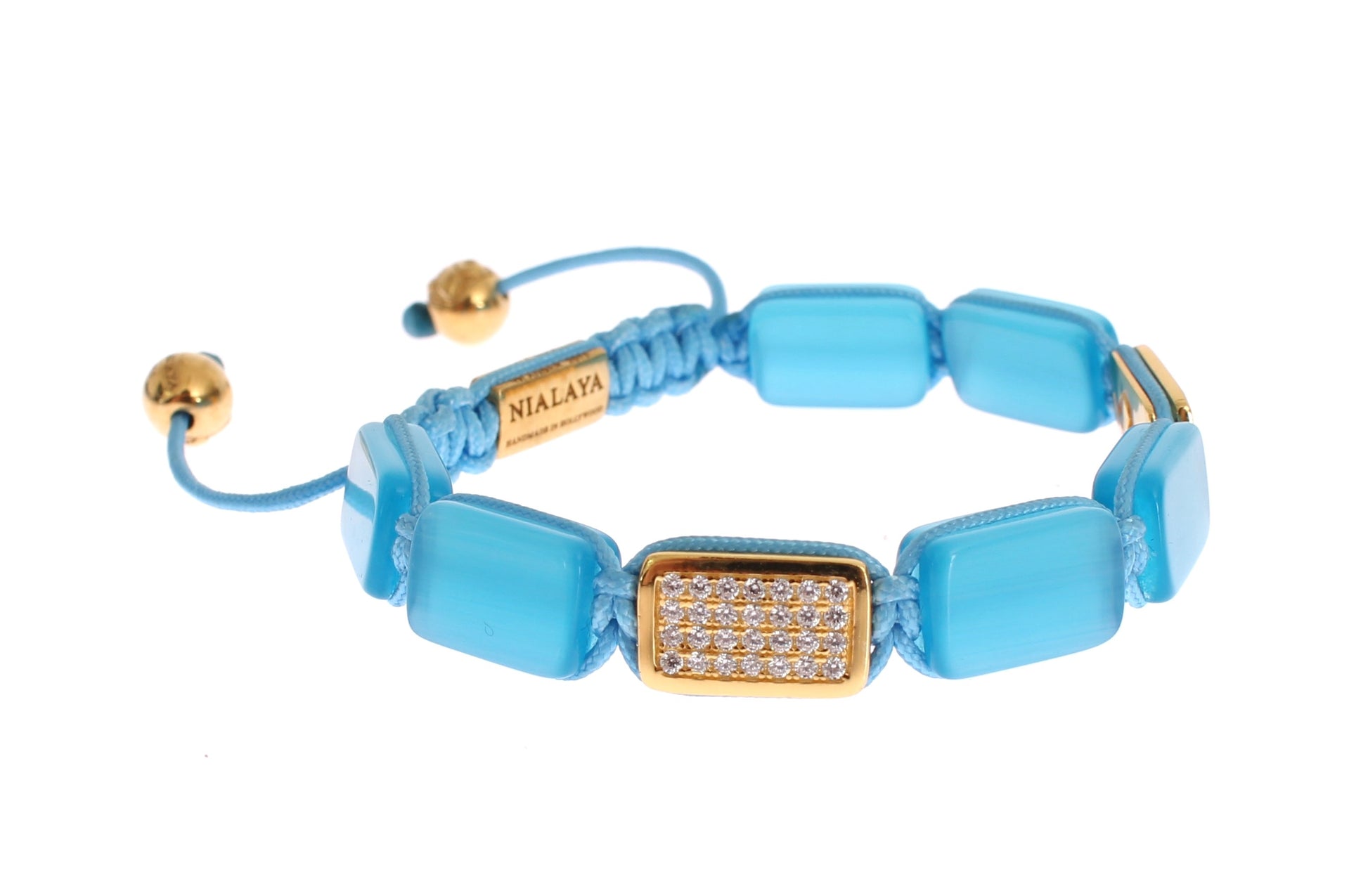 Nialaya Elegantes Armband mit blauem Opal und Diamanten