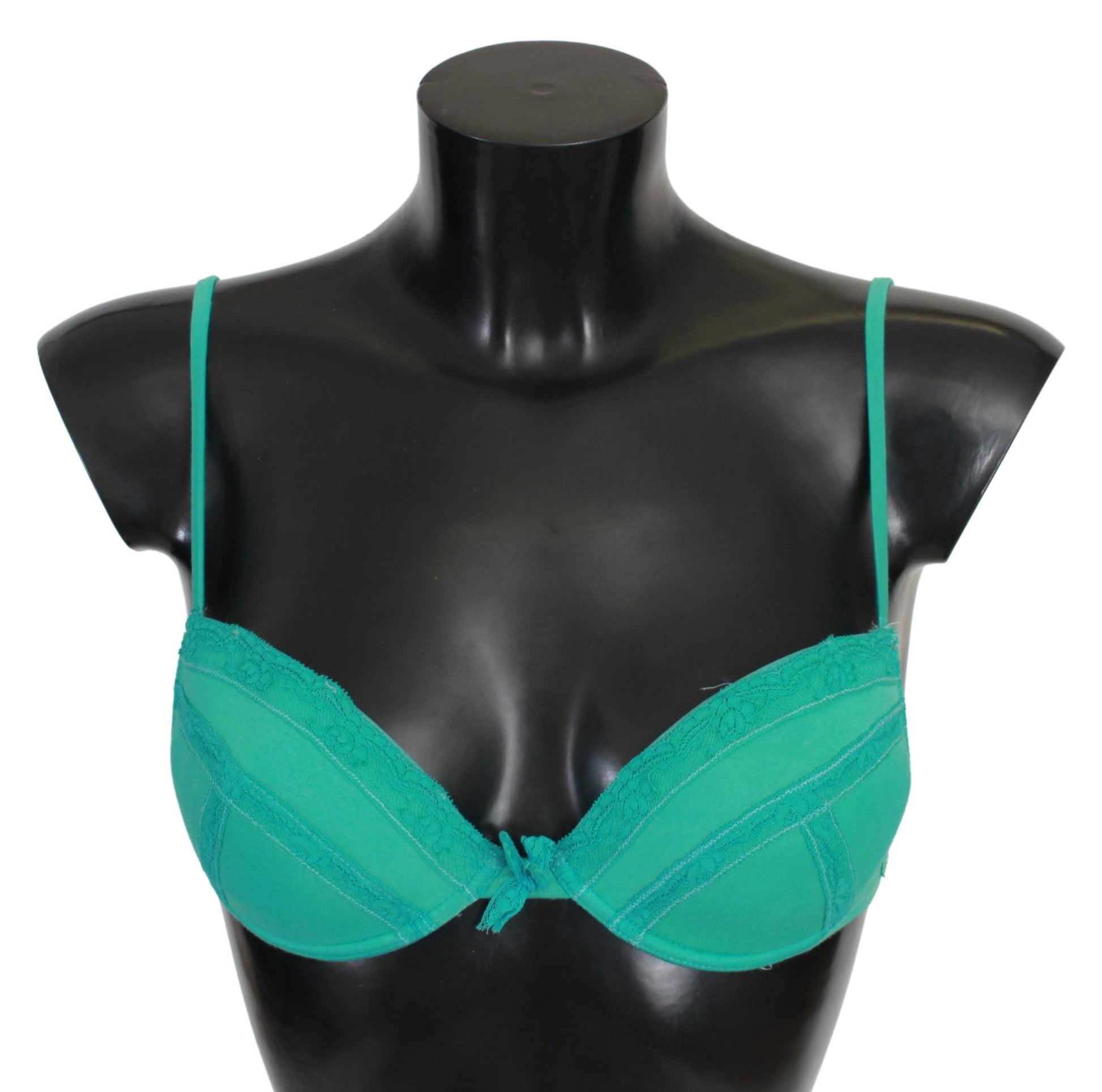 Luxuriöser Push-up-BH aus grüner Baumwolle von Ermanno Scervino