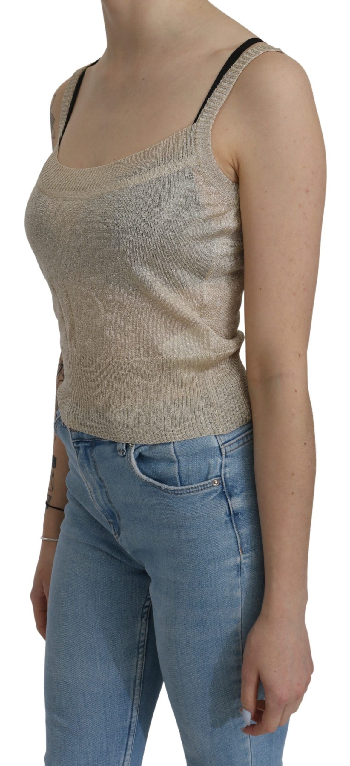 BYBLOS Elegantes beiges ärmelloses Spaghettiträger-Tanktop