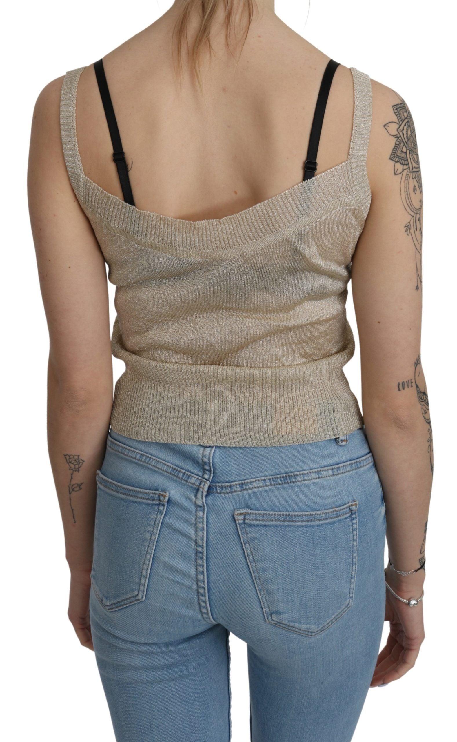 BYBLOS Elegantes beiges ärmelloses Spaghettiträger-Tanktop