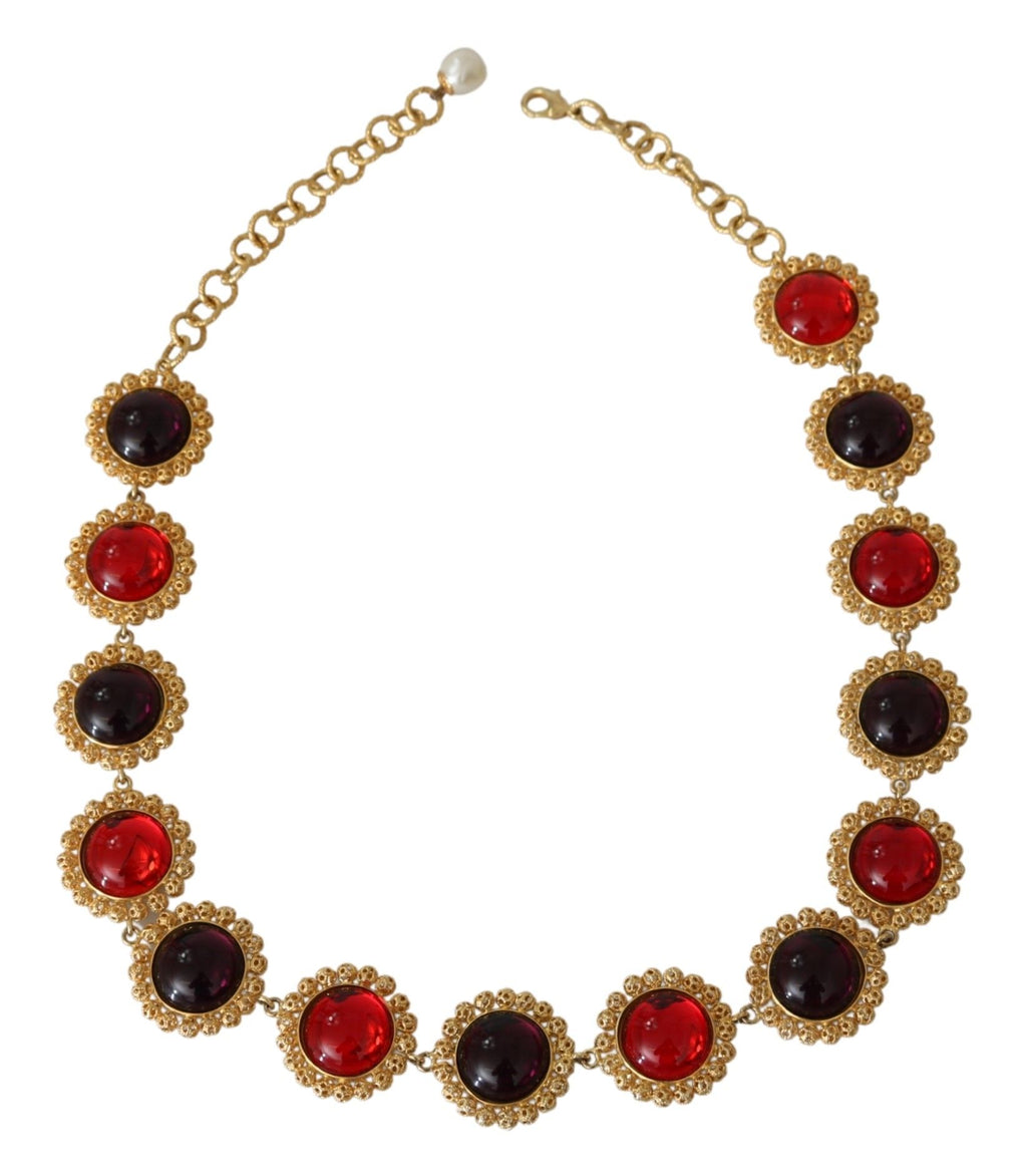 Dolce &amp; Gabbana Elegante Statement-Halskette mit Kristallanhänger