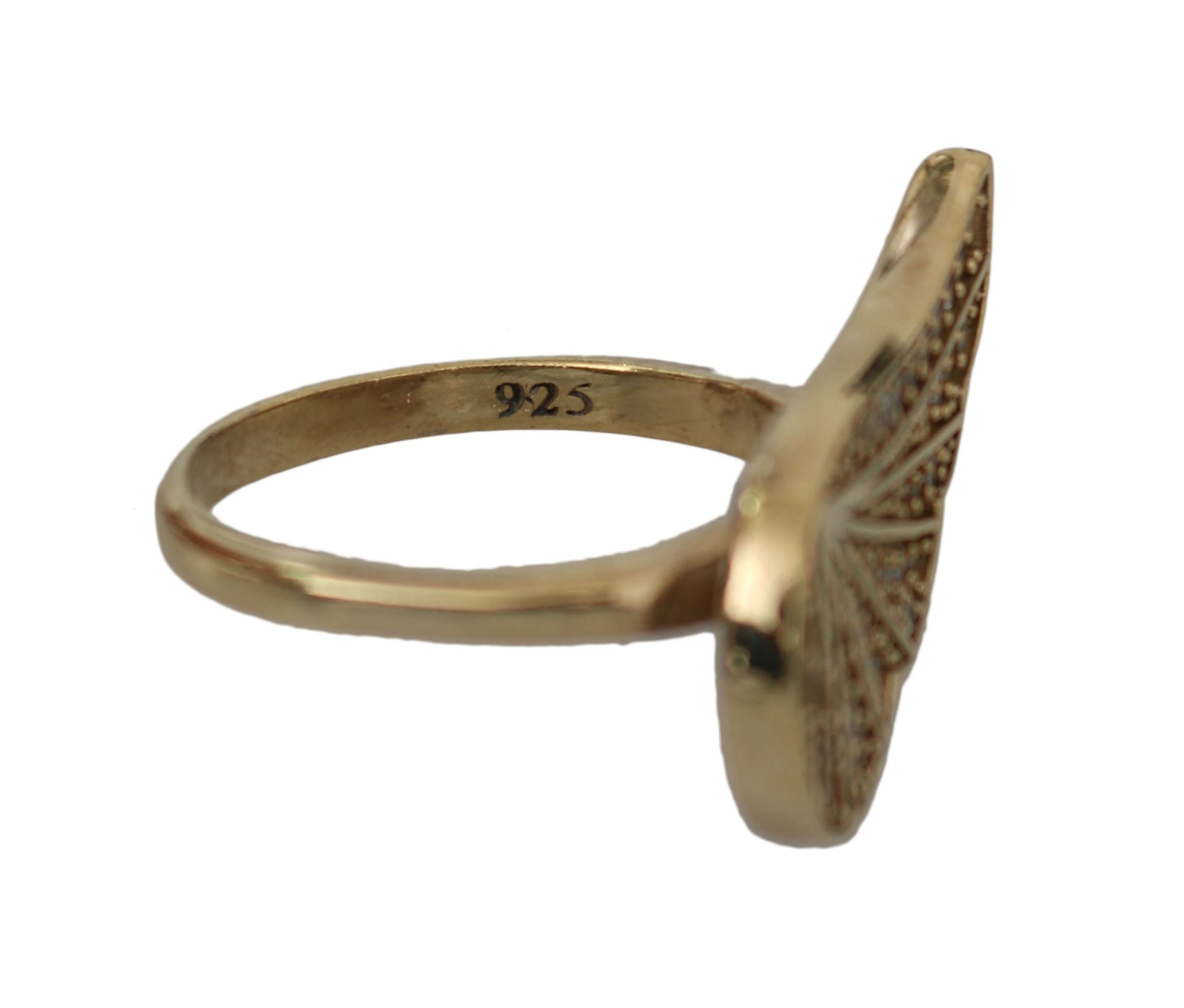 Nialaya Eleganter Ring mit Gold- und Kristallverzierung
