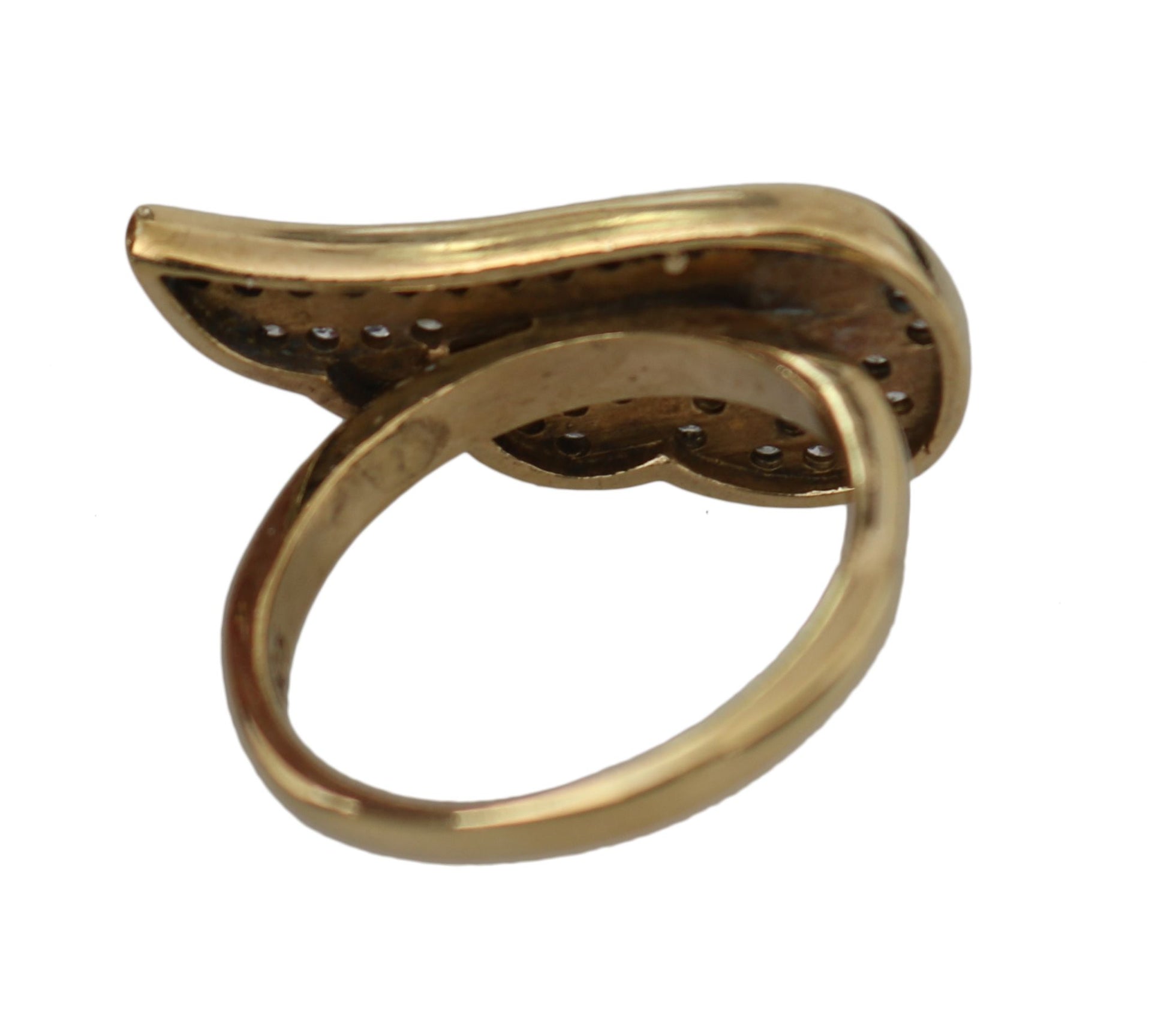 Nialaya Eleganter Ring mit Gold- und Kristallverzierung