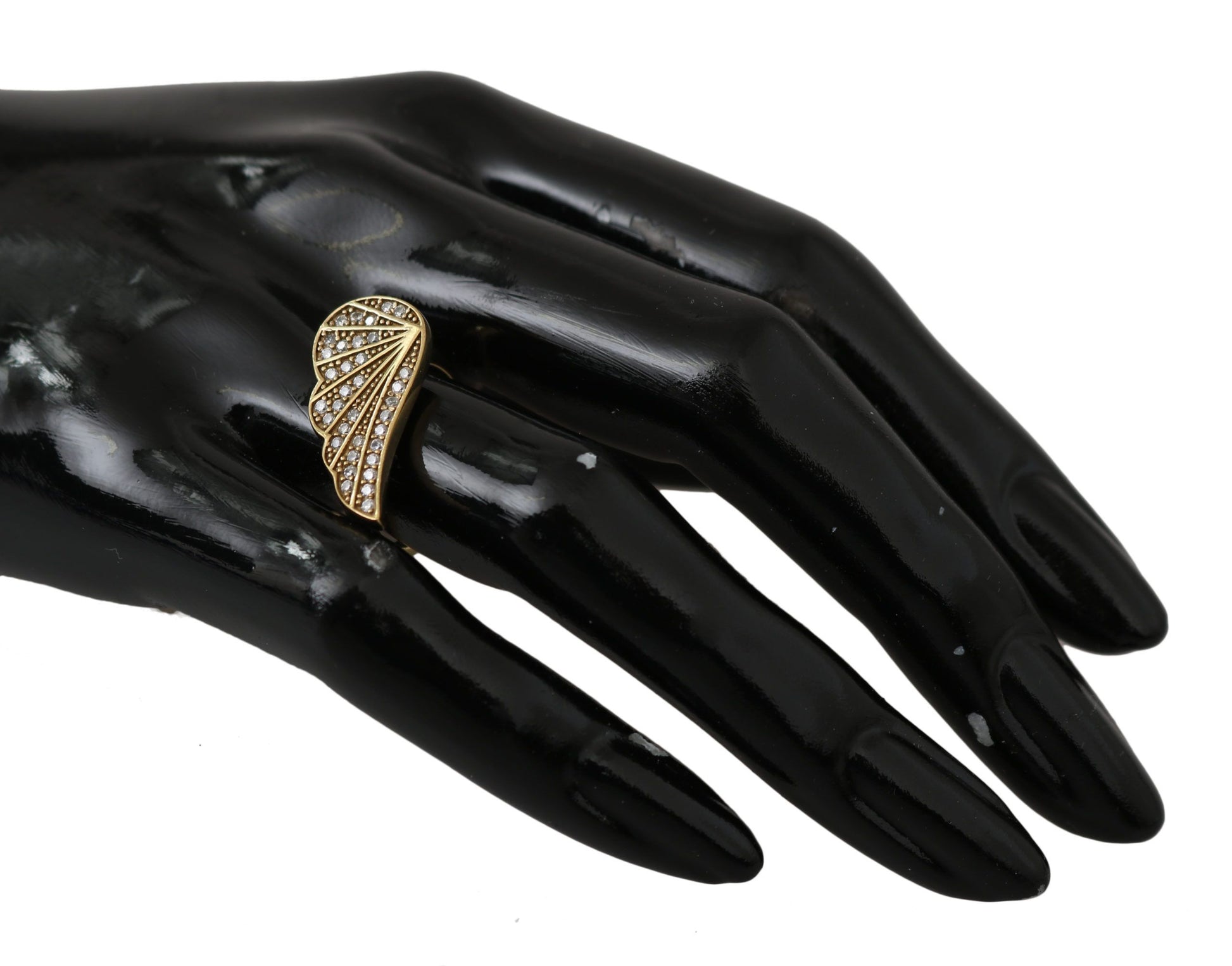 Nialaya Eleganter Ring mit Gold- und Kristallverzierung