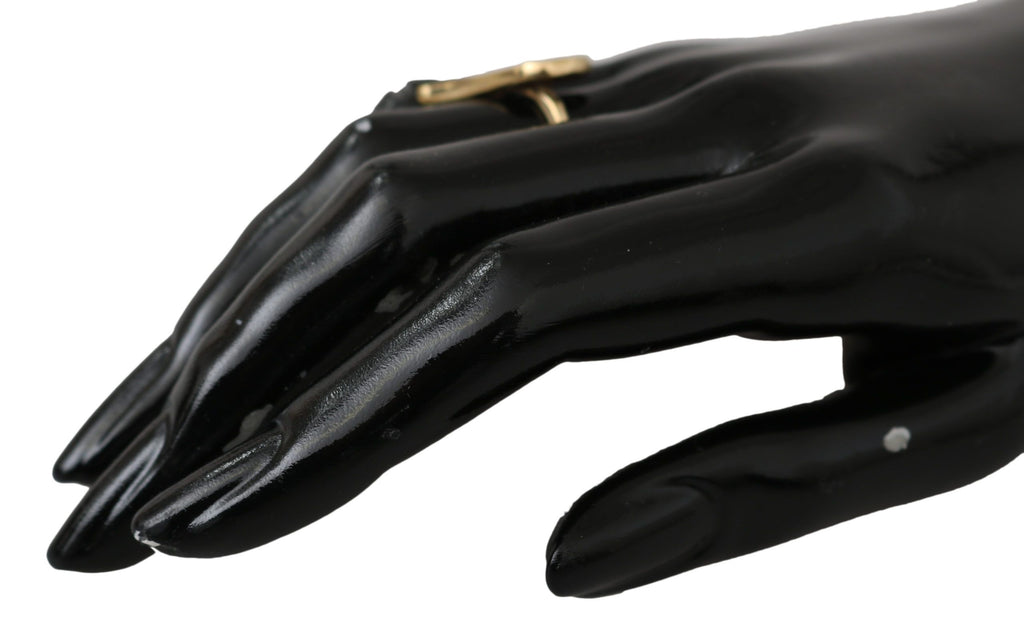 Nialaya Eleganter Ring mit Gold- und Kristallverzierung