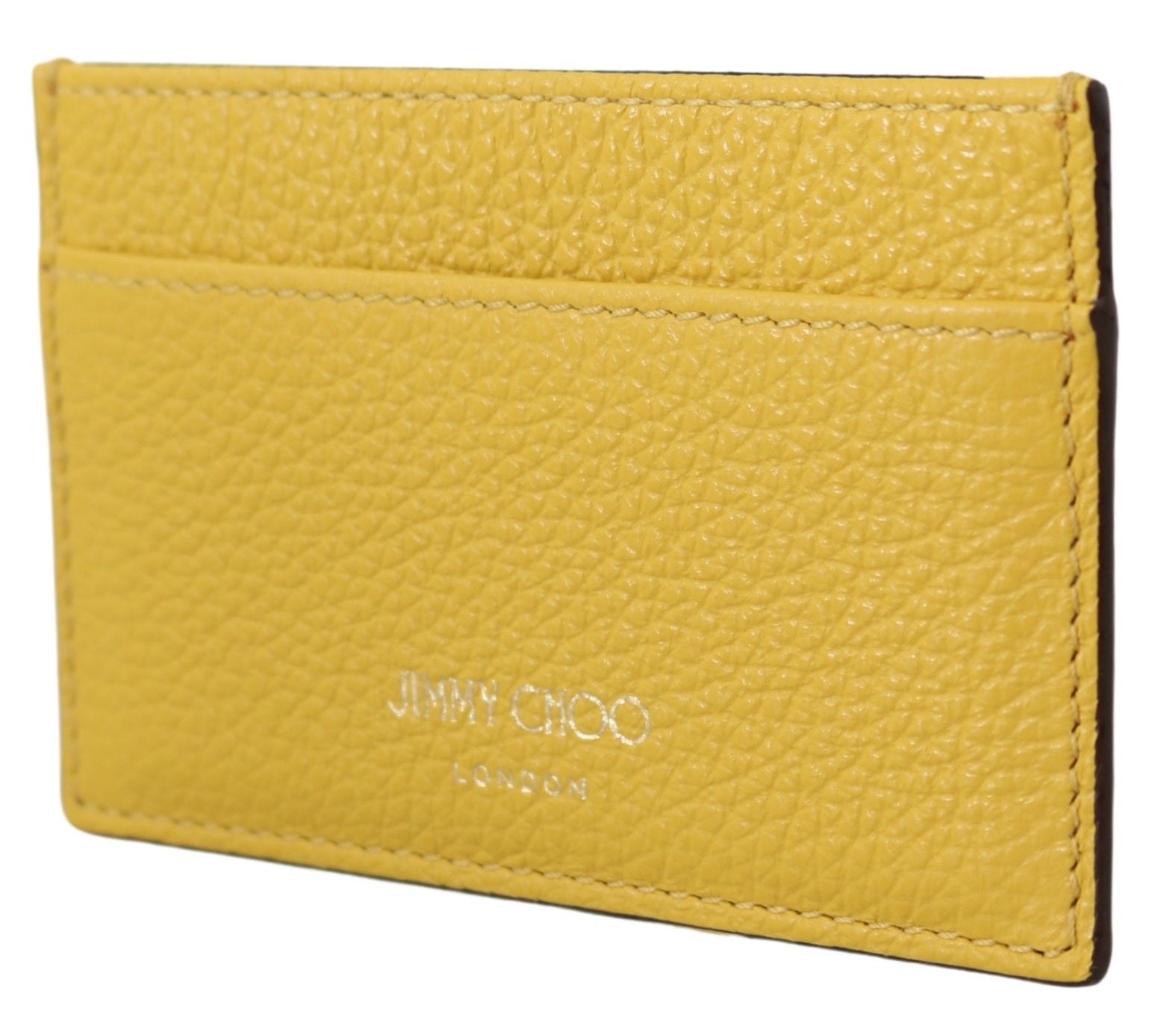 Jimmy Choo Sunshine Gelbes Kartenetui aus Leder