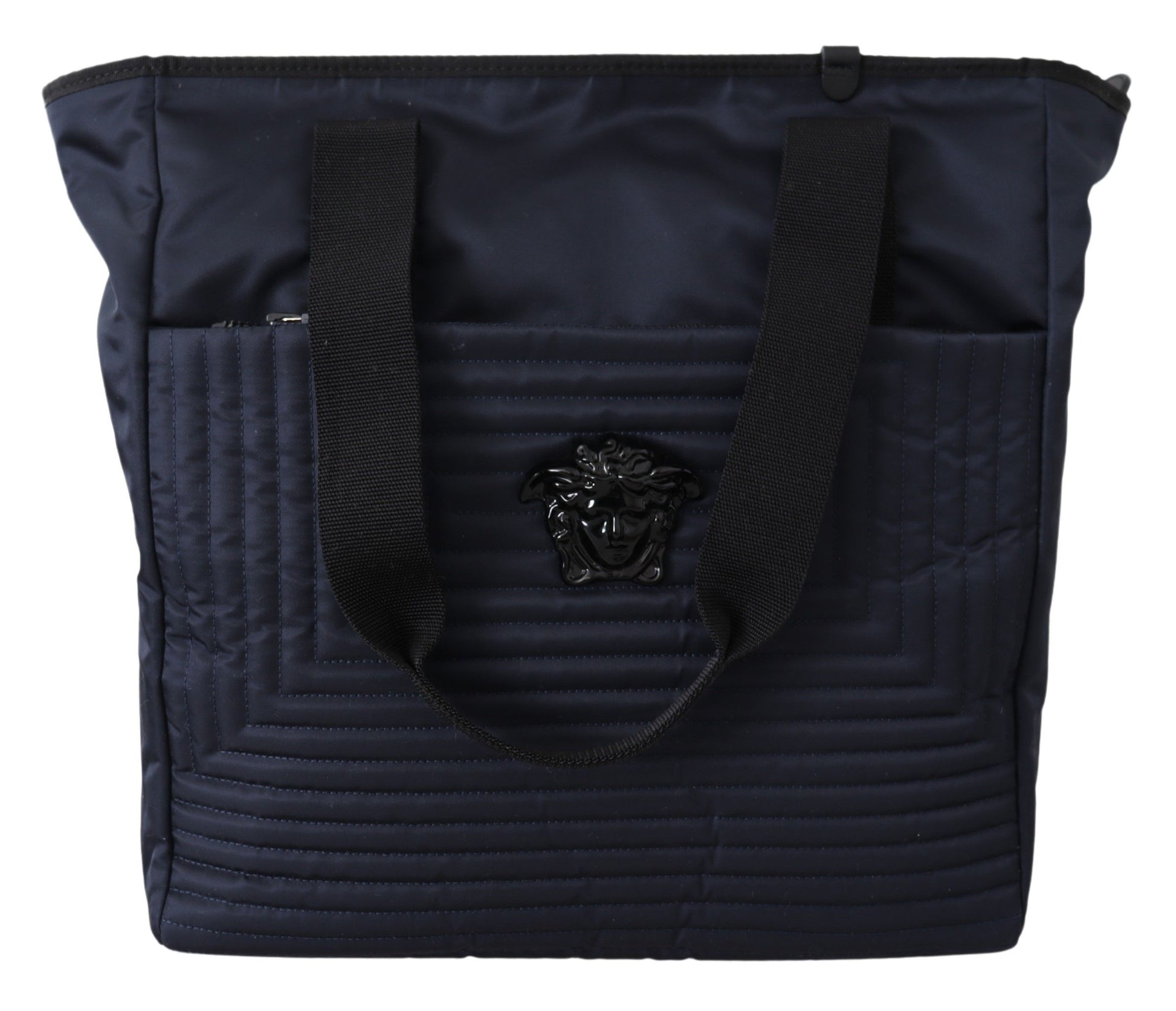 Versace Elegante blaue Nylon-Tragetasche