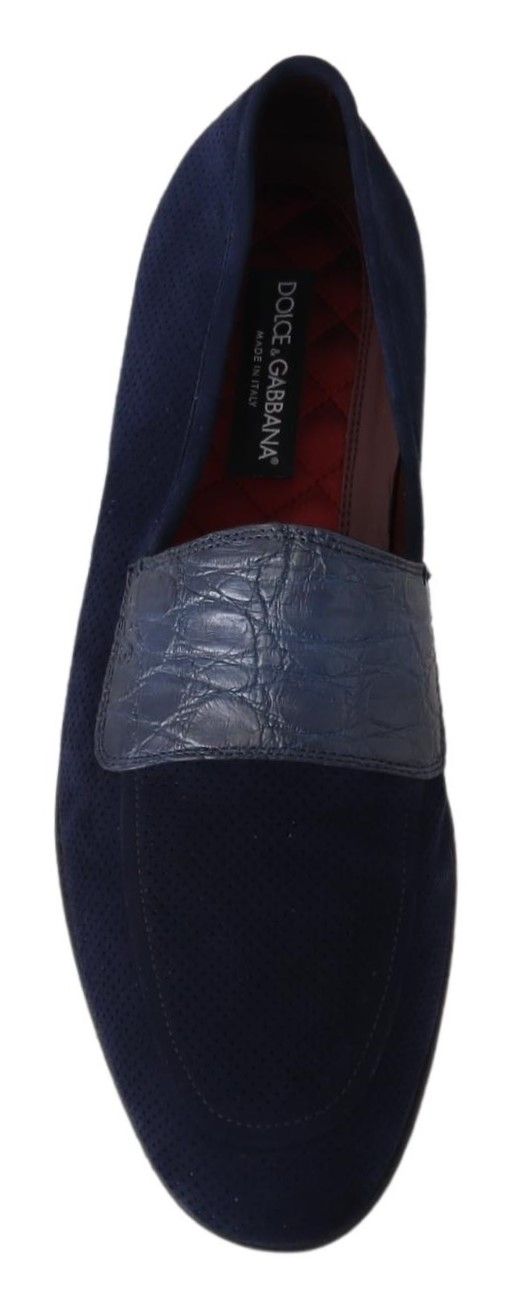 Dolce &amp; Gabbana Elegante Loafer aus blauem Wildleder