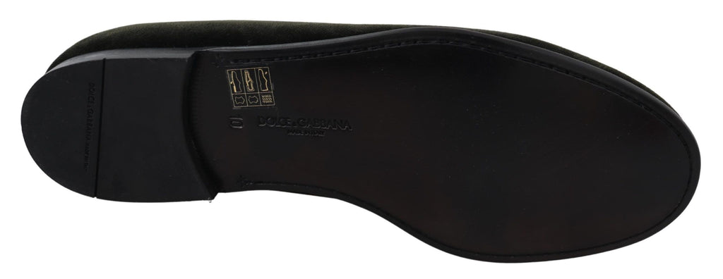 Dolce &amp; Gabbana Elegante grüne Samt-Loafer
