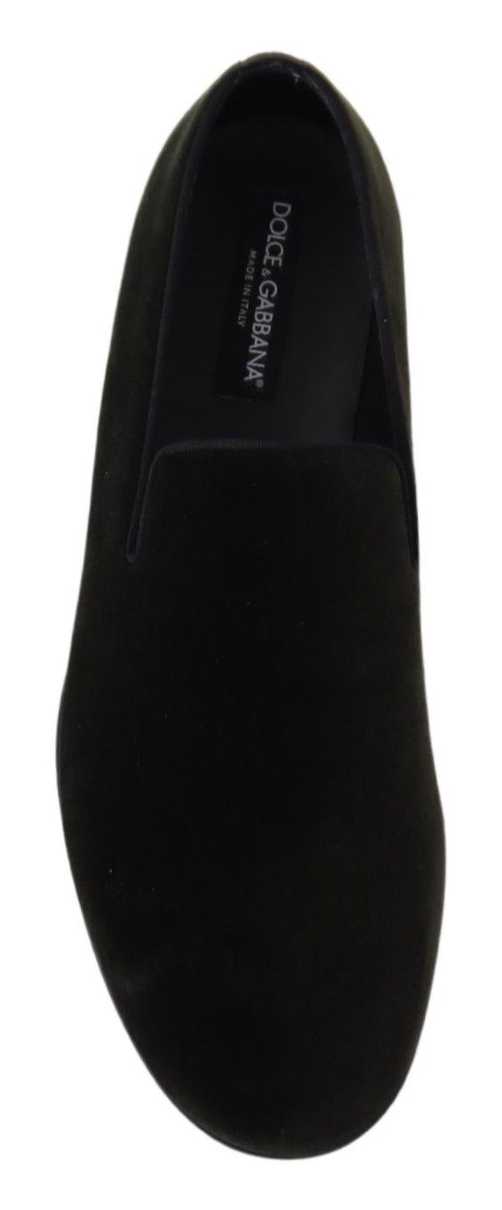 Dolce &amp; Gabbana Elegante grüne Samt-Loafer