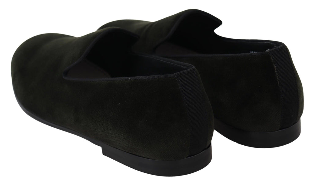 Dolce &amp; Gabbana Elegante grüne Samt-Loafer