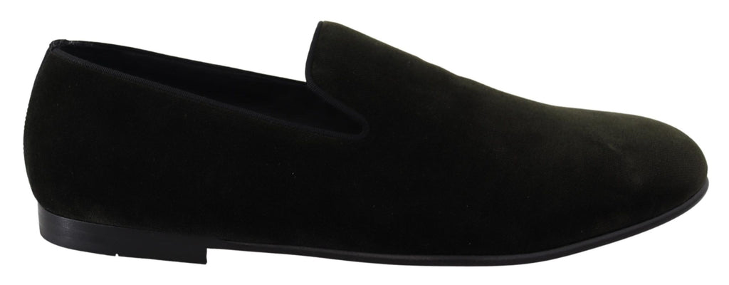 Dolce &amp; Gabbana Elegante grüne Samt-Loafer