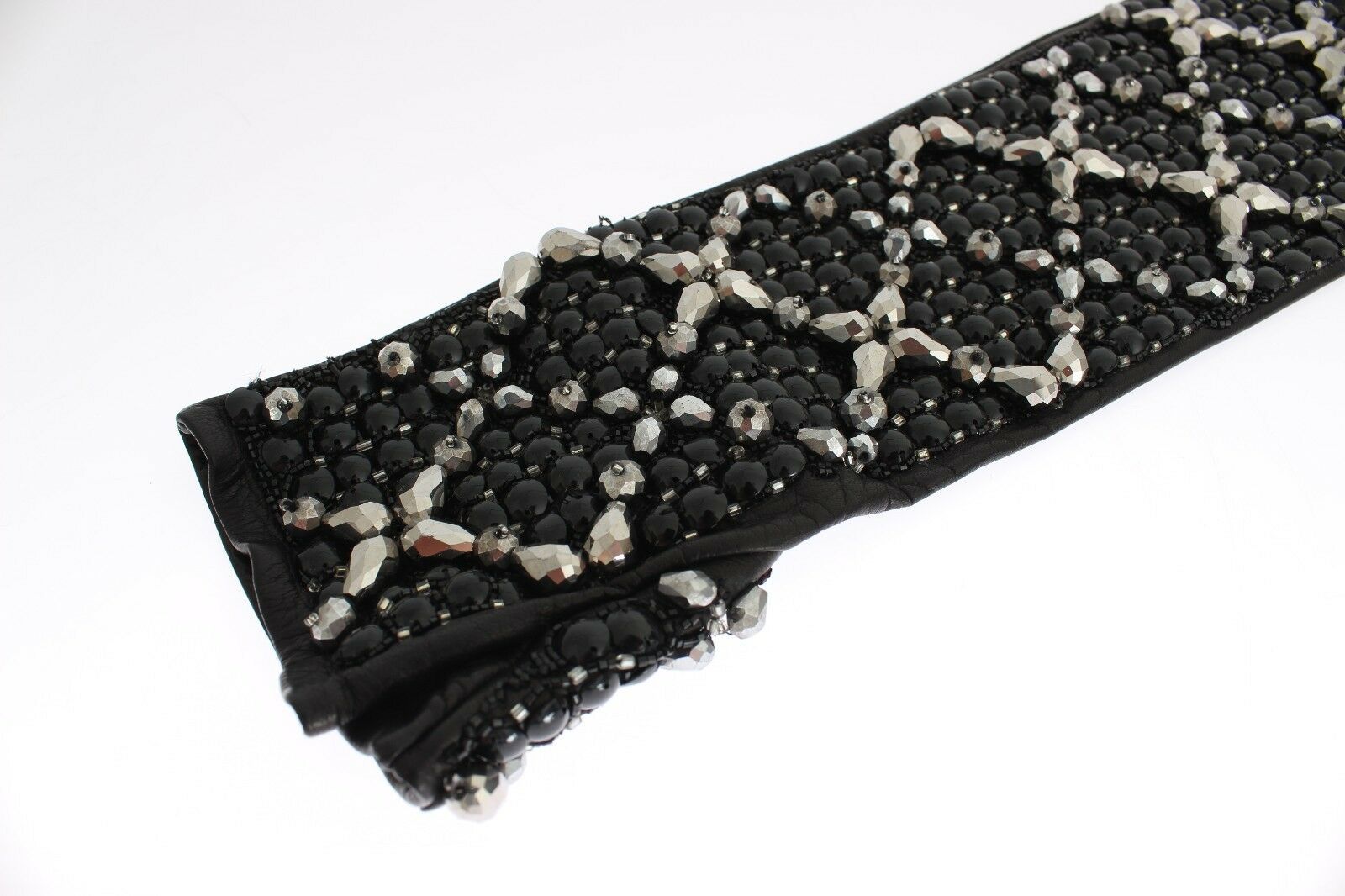 Dolce &amp; Gabbana Elegante Lederhandschuhe mit Kristallperlen