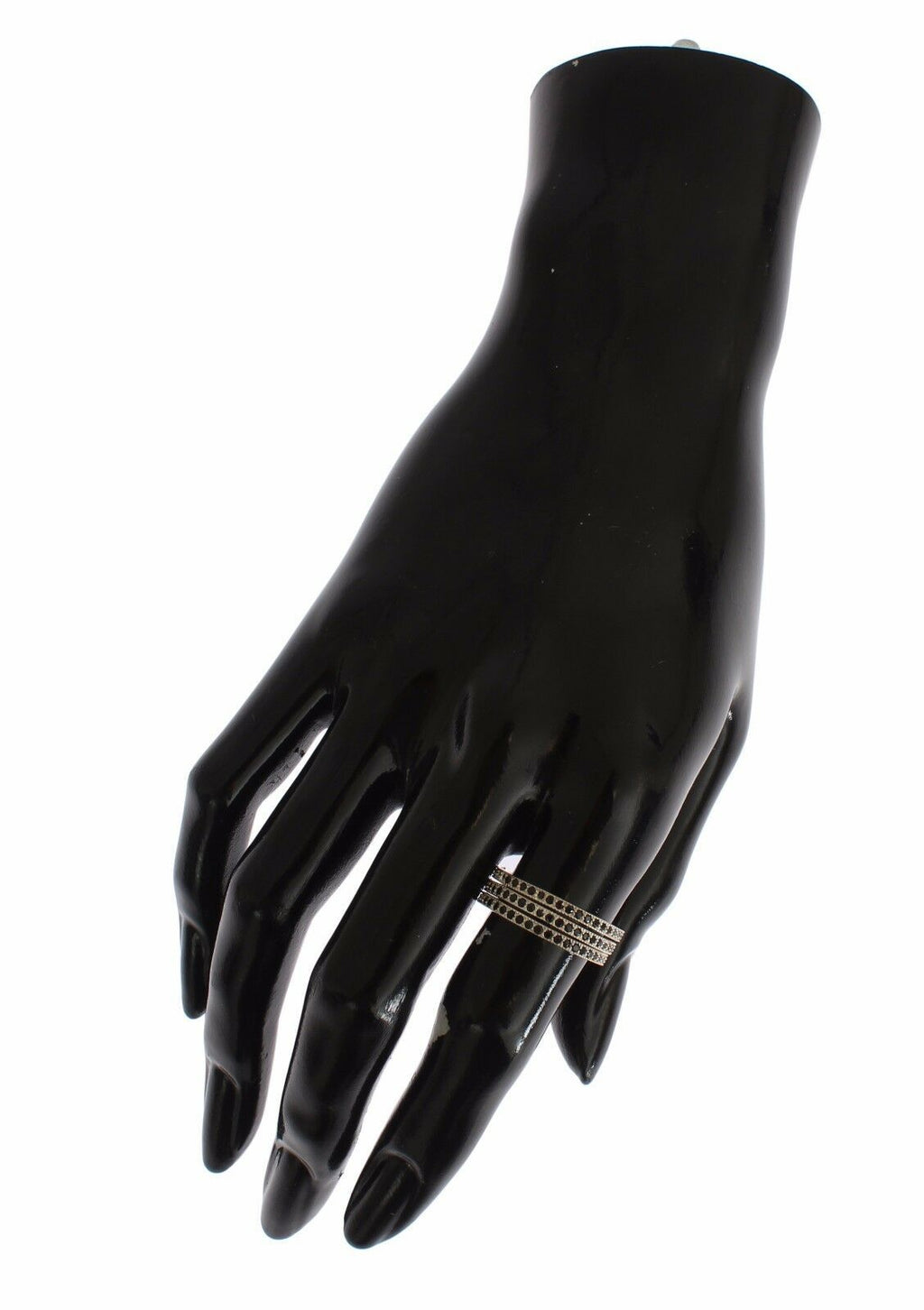 Nialaya Chic Silber &amp; Schwarz CZ Kristall Ring