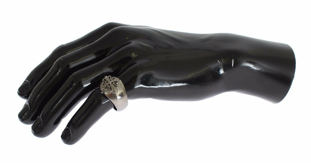 Nialaya Statement-Ring aus rhodiniertem Sterlingsilber für Herren