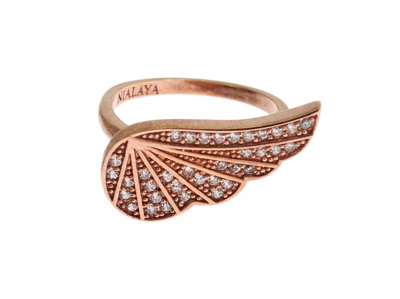 Nialaya Eleganter Roségold-Ring mit Zirkonia-Kristallen