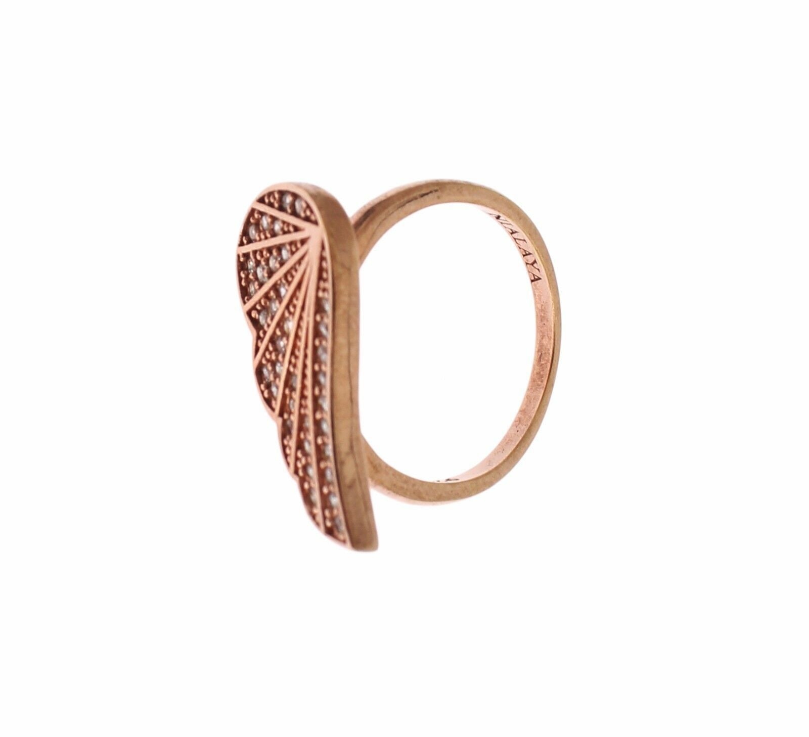 Nialaya Eleganter Roségold-Ring mit Zirkonia-Kristallen