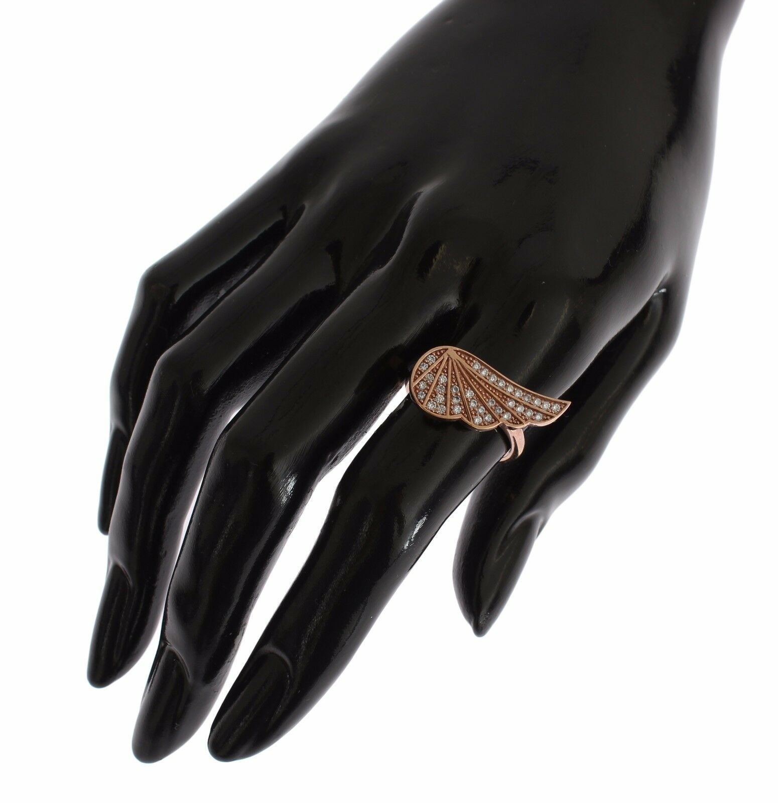 Nialaya Eleganter Roségold-Ring mit Zirkonia-Kristallen