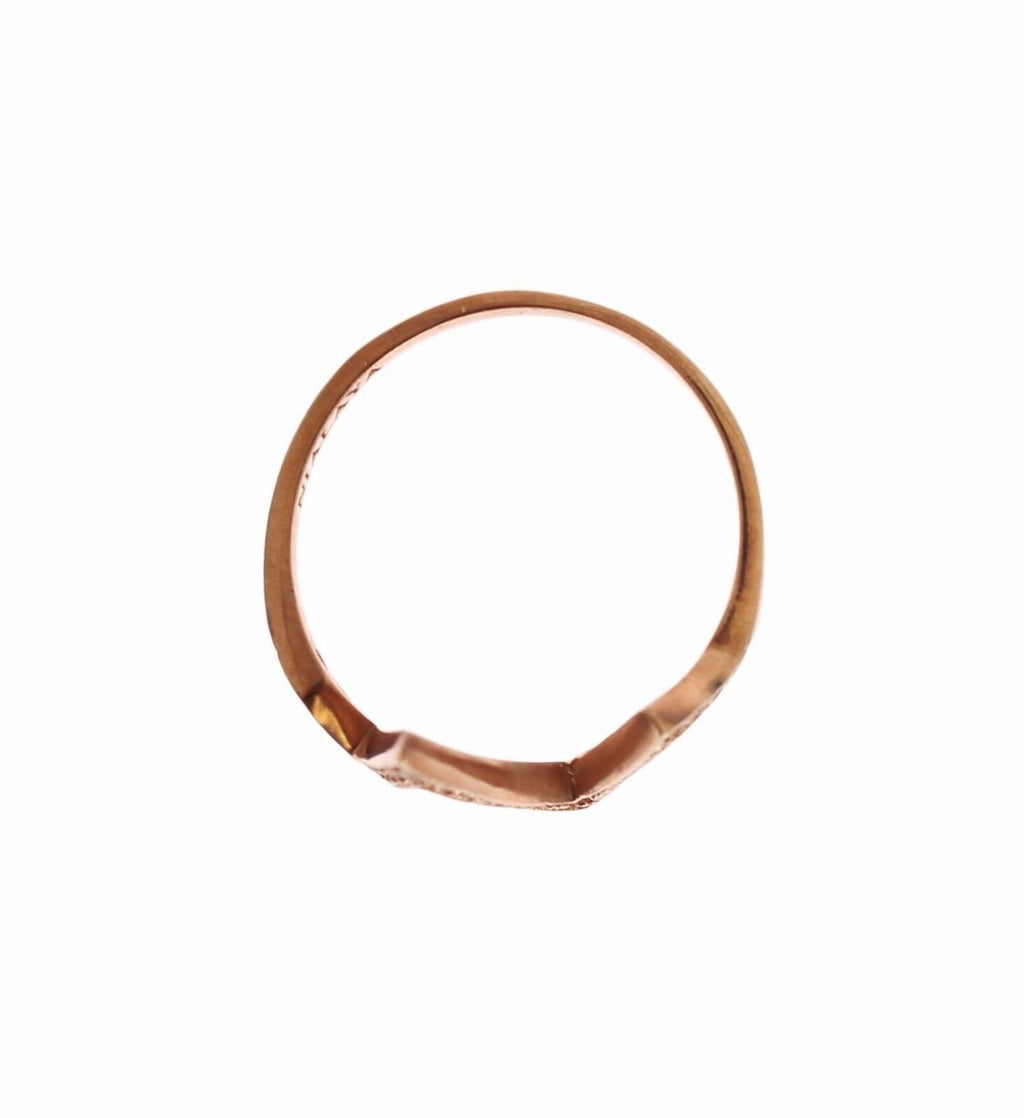 Nialaya Eleganter Silberring mit rosa Kristallen