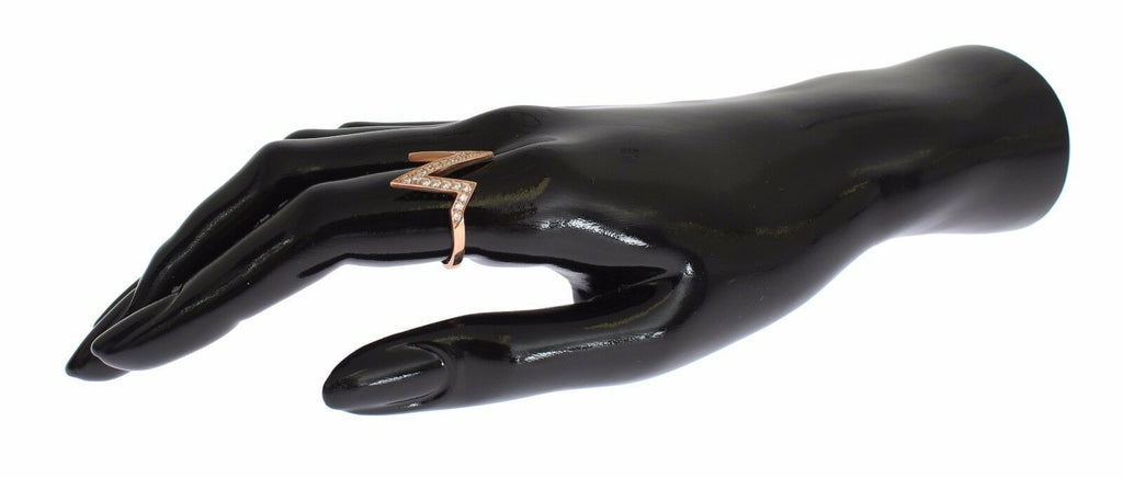 Nialaya Eleganter Silberring mit rosa Kristallen