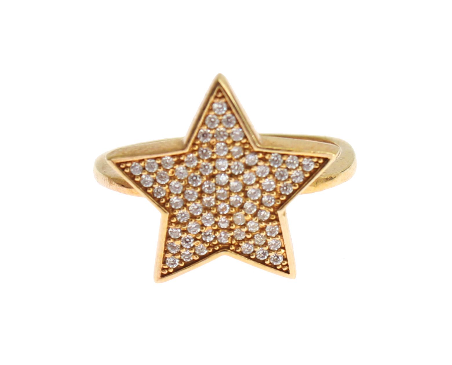 Nialaya Eleganter vergoldeter Sterlingsilberring mit CZ-Kristallen