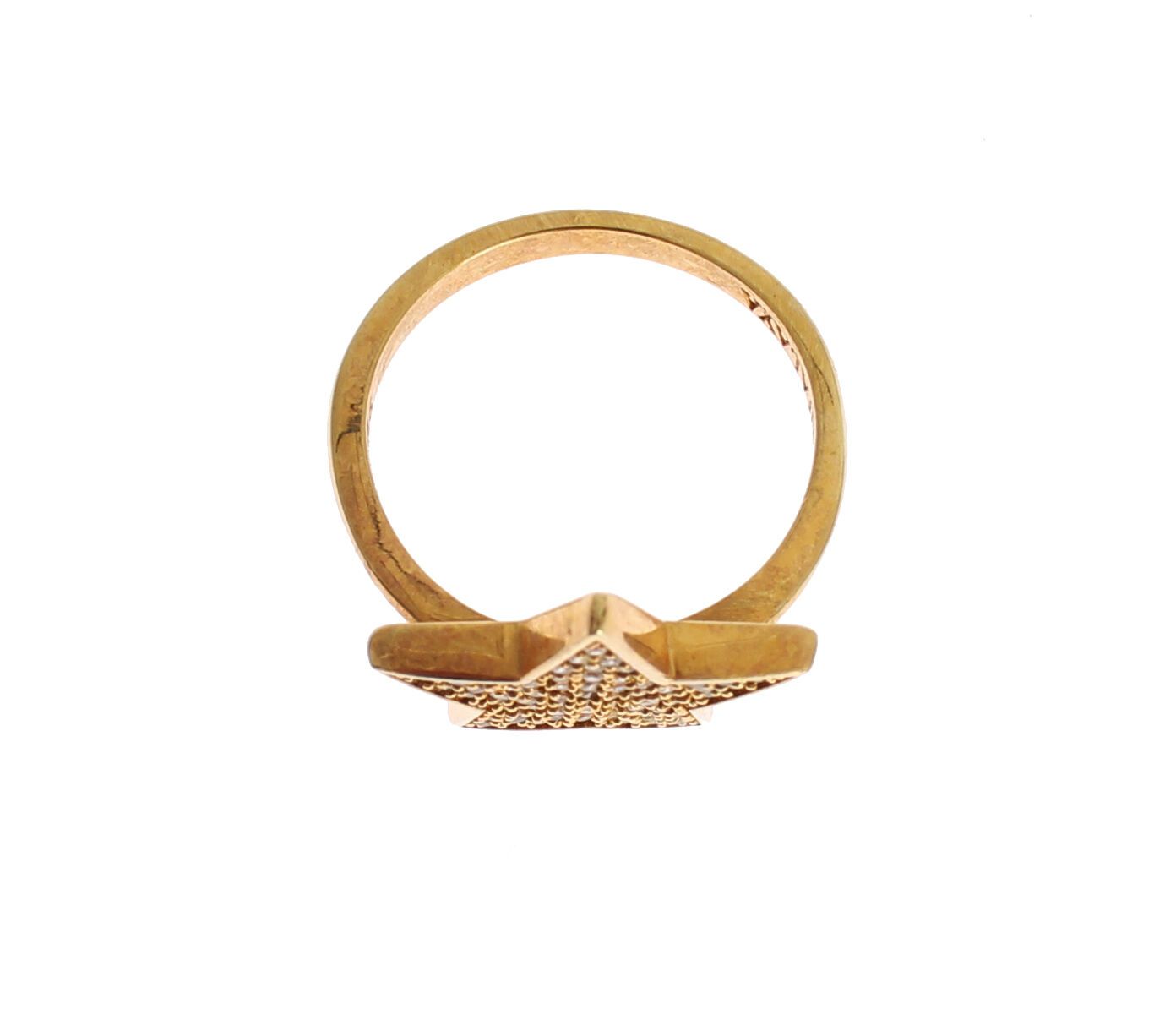 Nialaya Eleganter vergoldeter Sterlingsilberring mit CZ-Kristallen