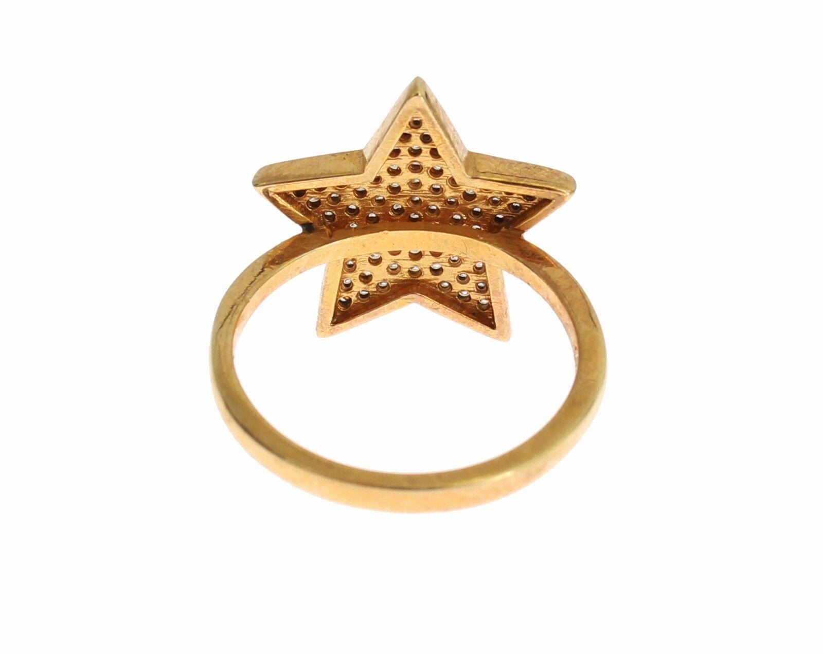 Nialaya Eleganter vergoldeter Sterlingsilberring mit CZ-Kristallen