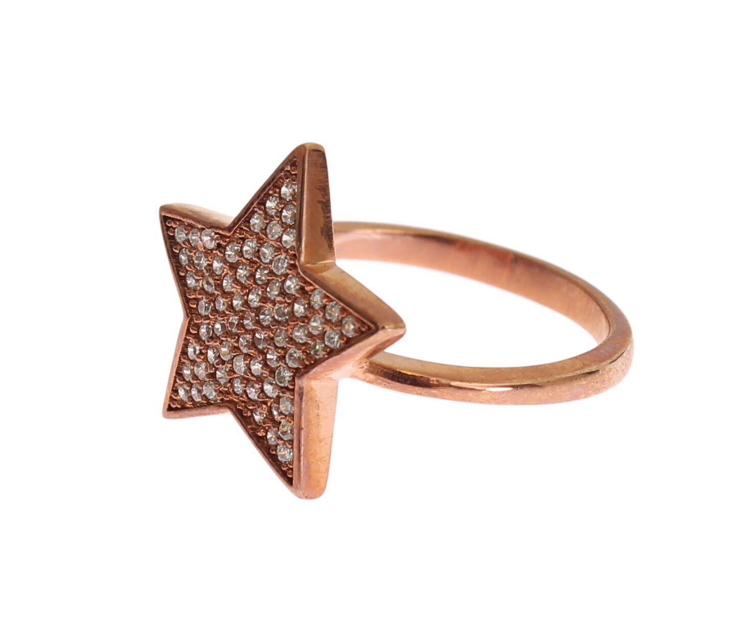 Nialaya – Schillernder Ring aus Sterlingsilber mit Roségoldbeschichtung und Zirkonia