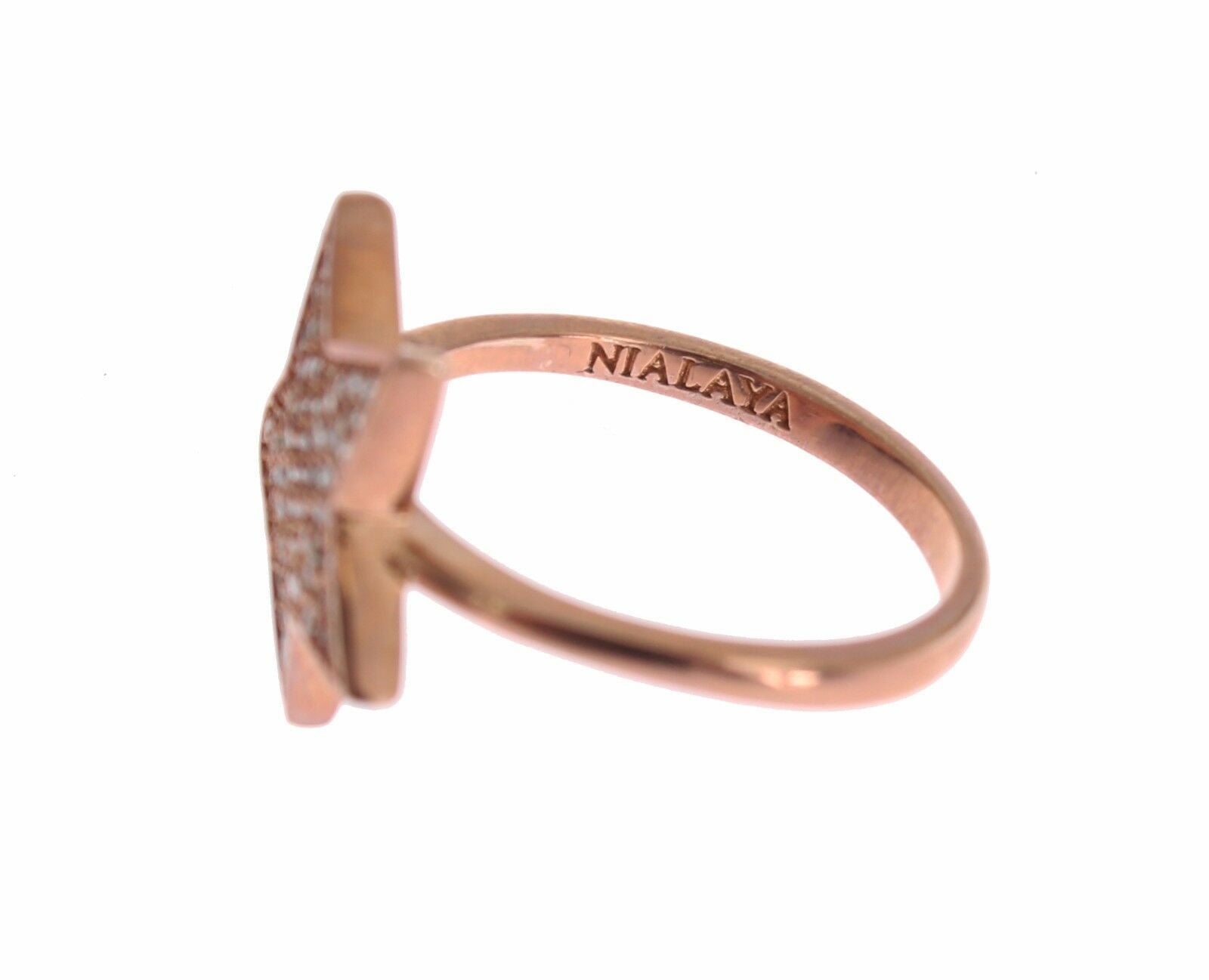 Nialaya – Schillernder Ring aus Sterlingsilber mit Roségoldbeschichtung und Zirkonia