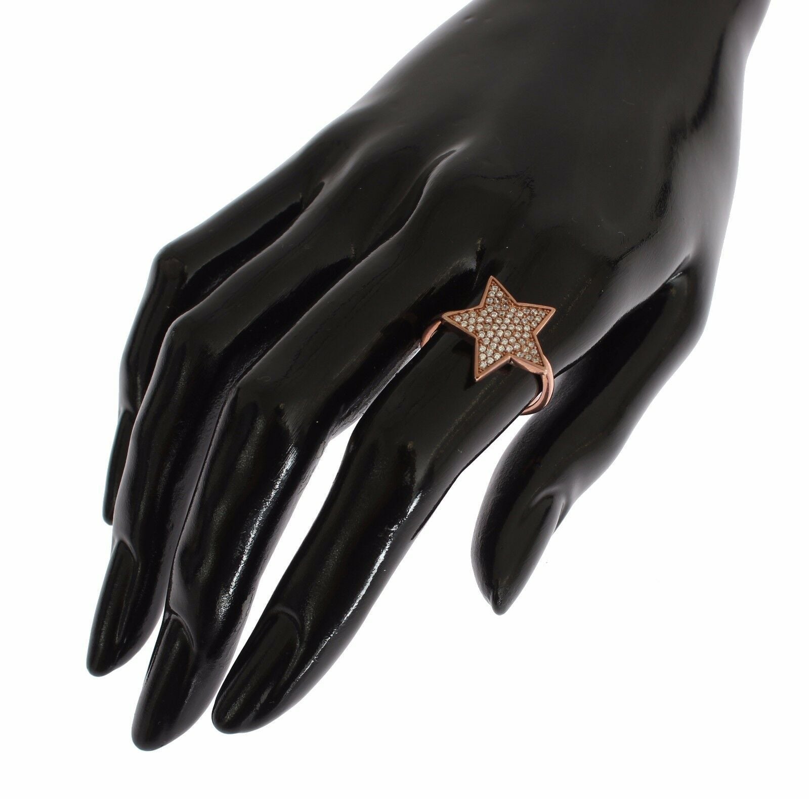 Nialaya – Schillernder Ring aus Sterlingsilber mit Roségoldbeschichtung und Zirkonia