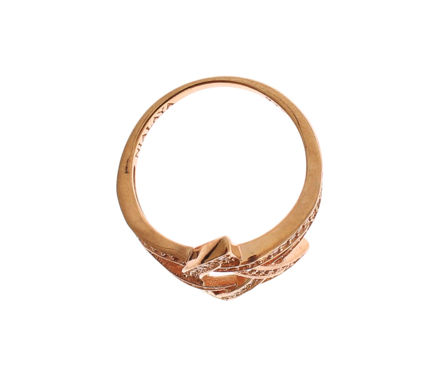 Nialaya – Ring aus rosa vergoldetem Silber mit Zirkonia-Kristallen