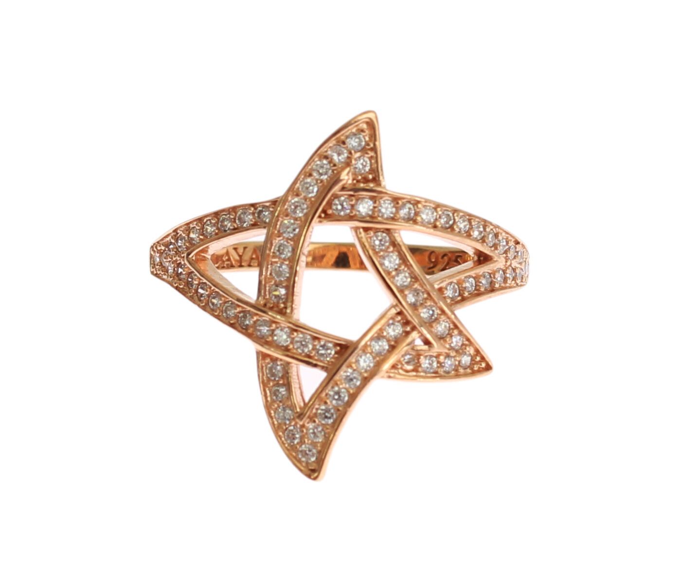 Nialaya – Ring aus rosa vergoldetem Silber mit Zirkonia-Kristallen
