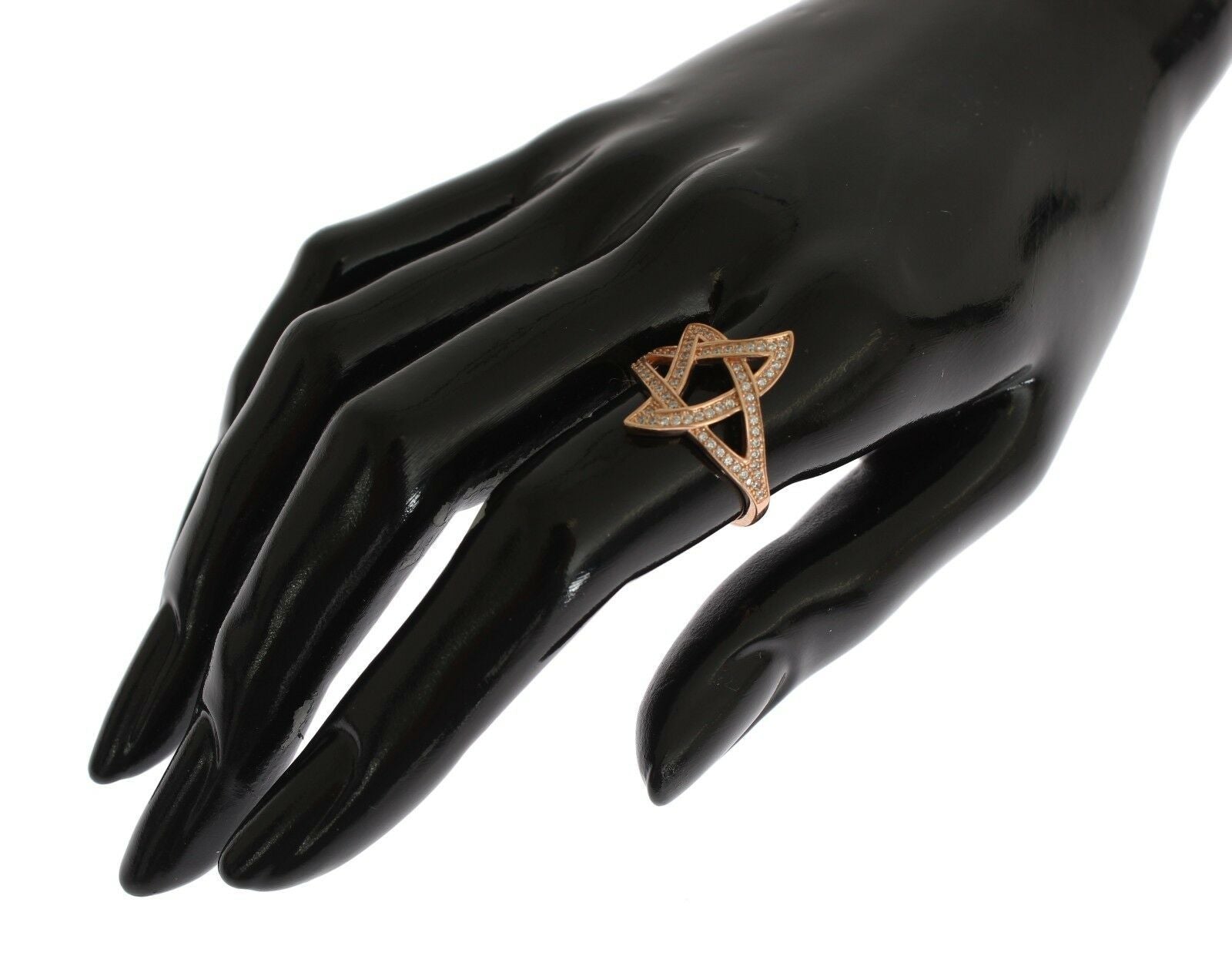 Nialaya – Ring aus rosa vergoldetem Silber mit Zirkonia-Kristallen