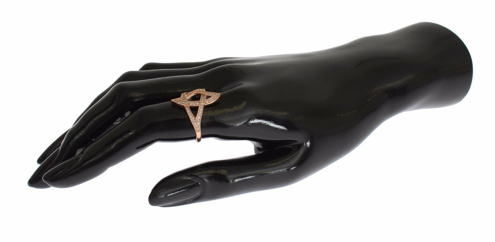 Nialaya – Ring aus rosa vergoldetem Silber mit Zirkonia-Kristallen