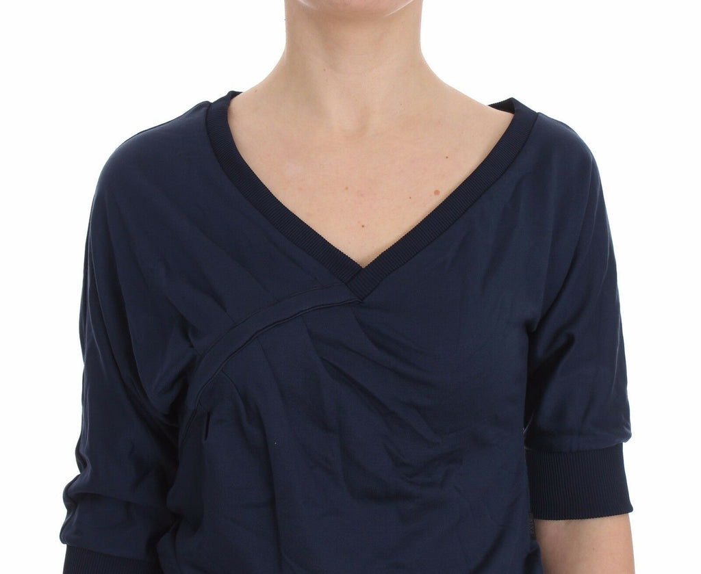 Exte Eleganter Pullover mit tiefem V-Ausschnitt in Blau