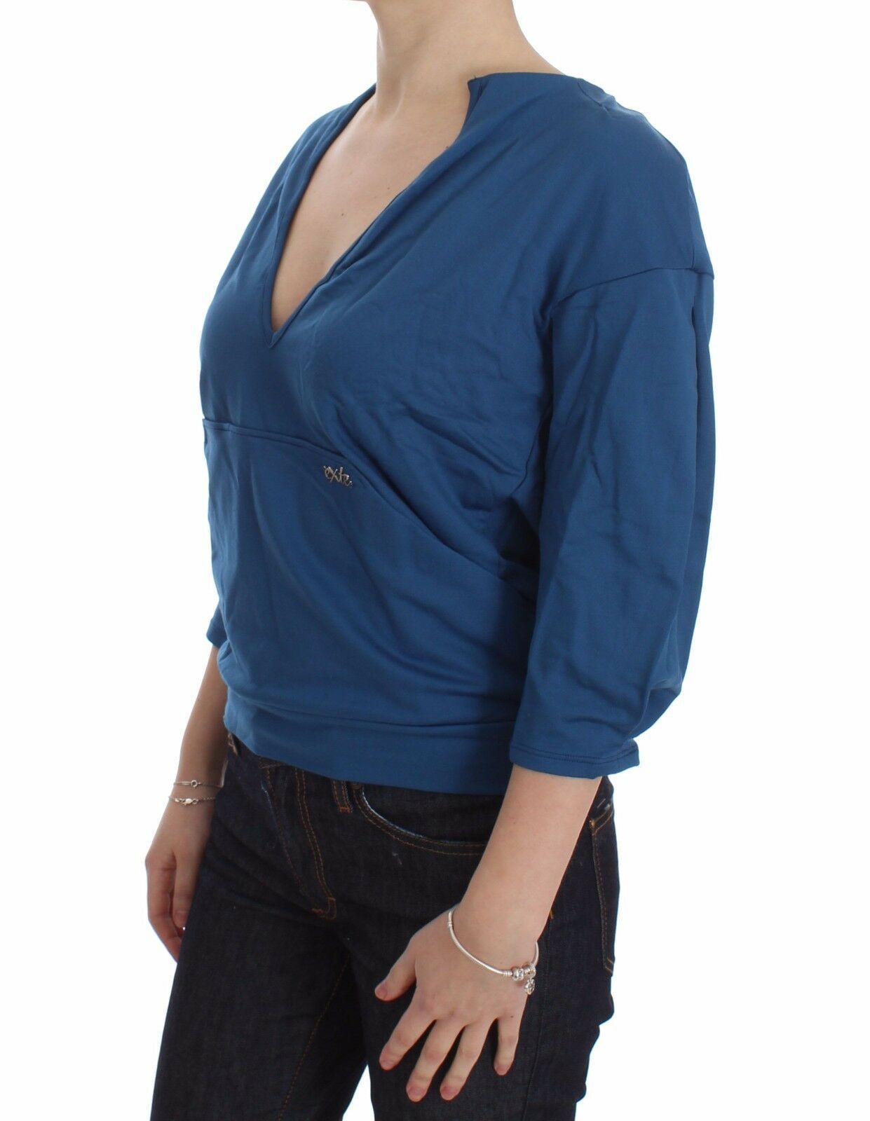 Exte Eleganter Pullover mit tiefem V-Ausschnitt in Blau