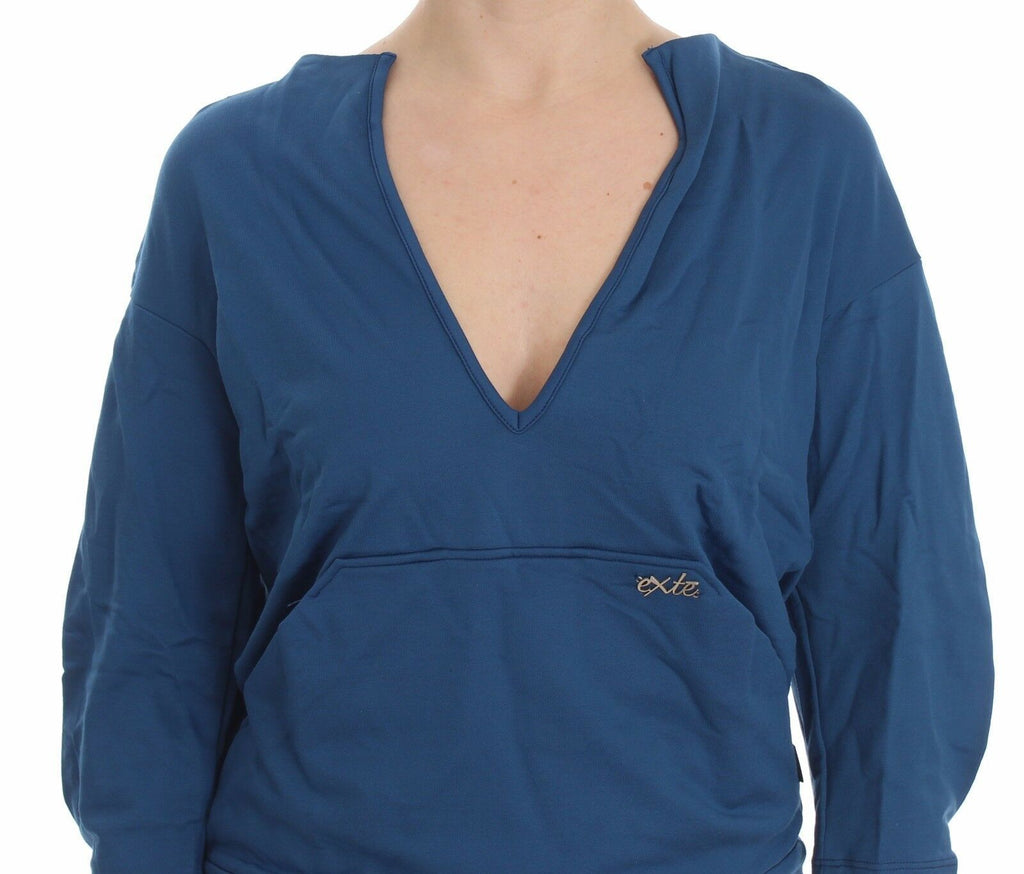 Exte Eleganter Pullover mit tiefem V-Ausschnitt in Blau