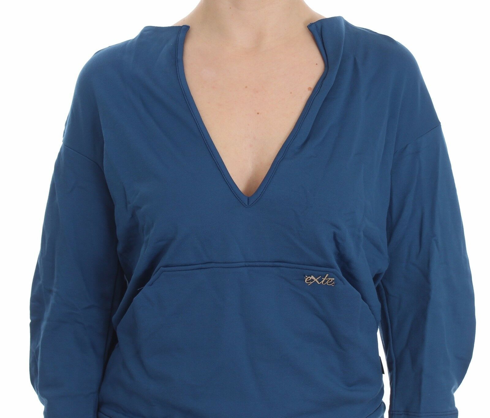 Exte Eleganter Pullover mit tiefem V-Ausschnitt in Blau