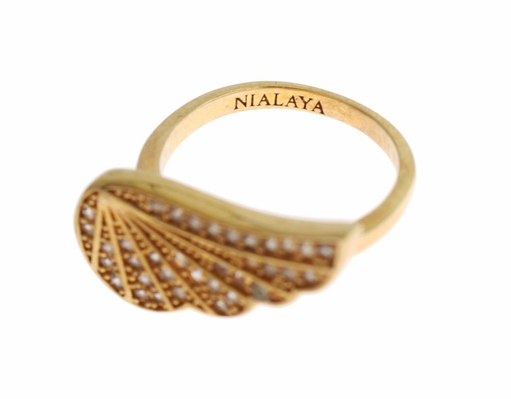 Nialaya – Glamouröser, vergoldeter Ring mit Kristallen