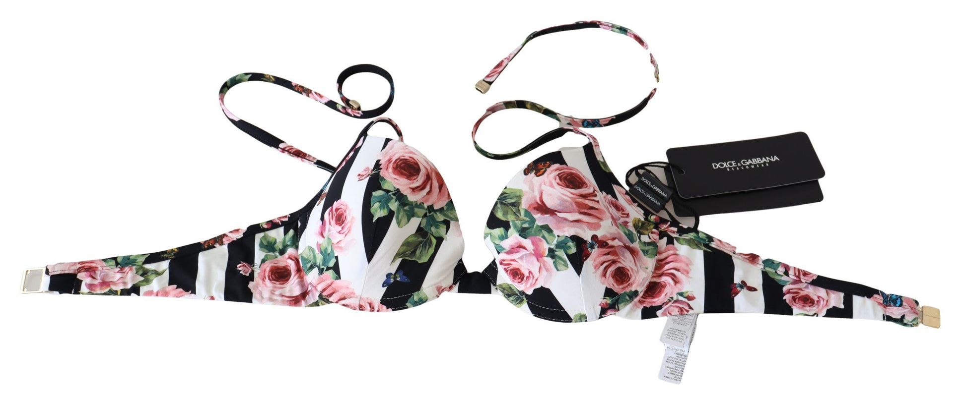 Dolce &amp; Gabbana Schickes Bikinioberteil mit Rosenprint für elegante Strandtage