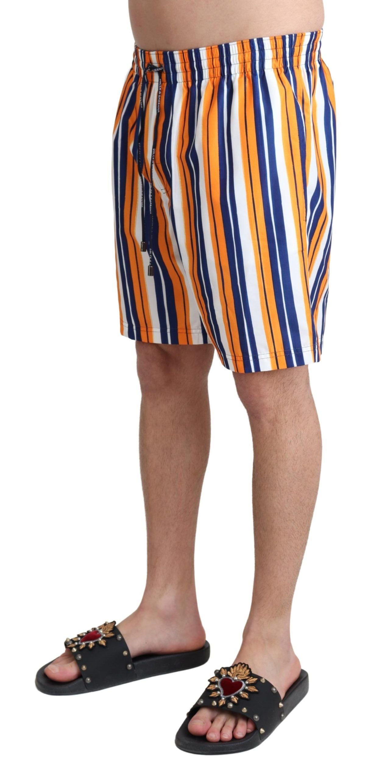 Dolce &amp; Gabbana – Badeshorts mit mehrfarbigen Streifen