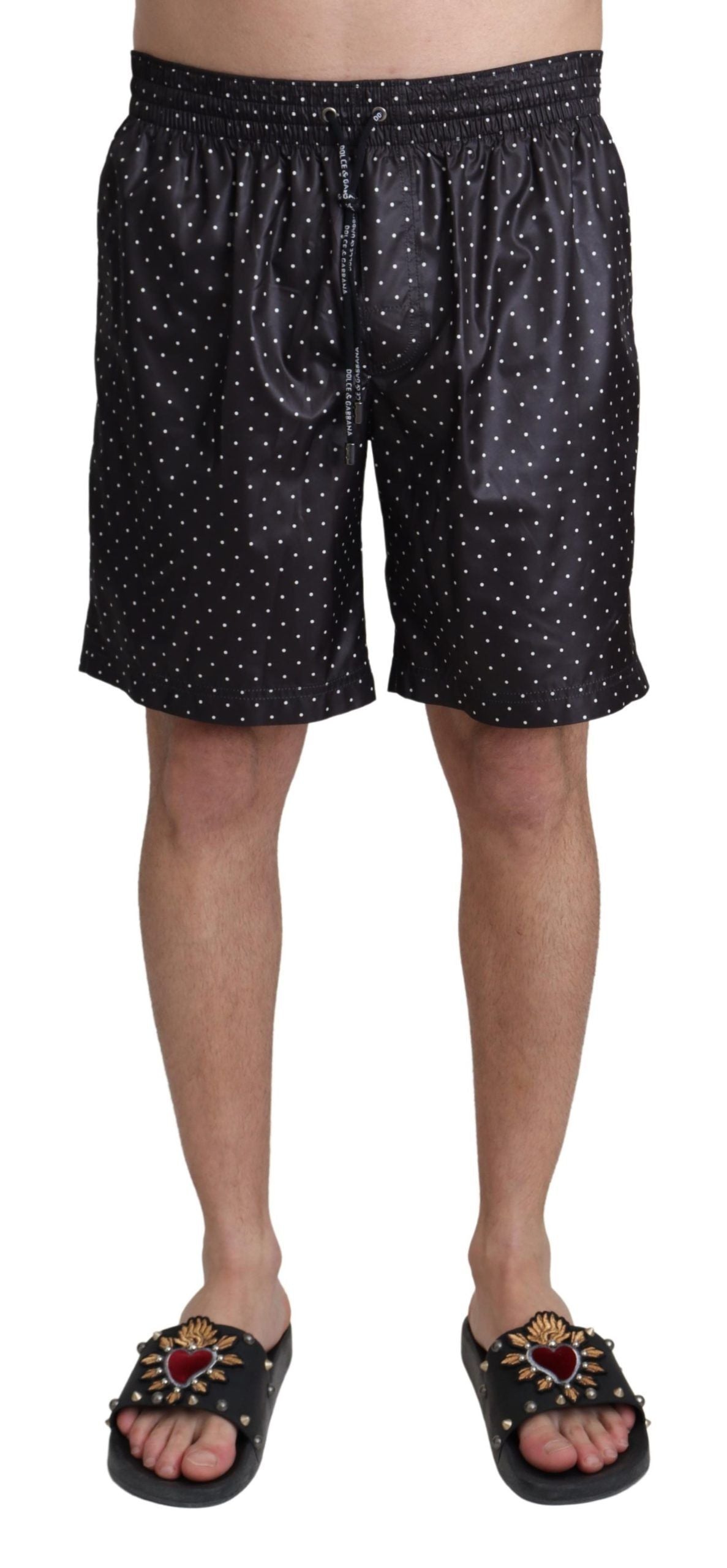 Dolce &amp; Gabbana – Schicke Badehose für Herren in Schwarz mit Punkten