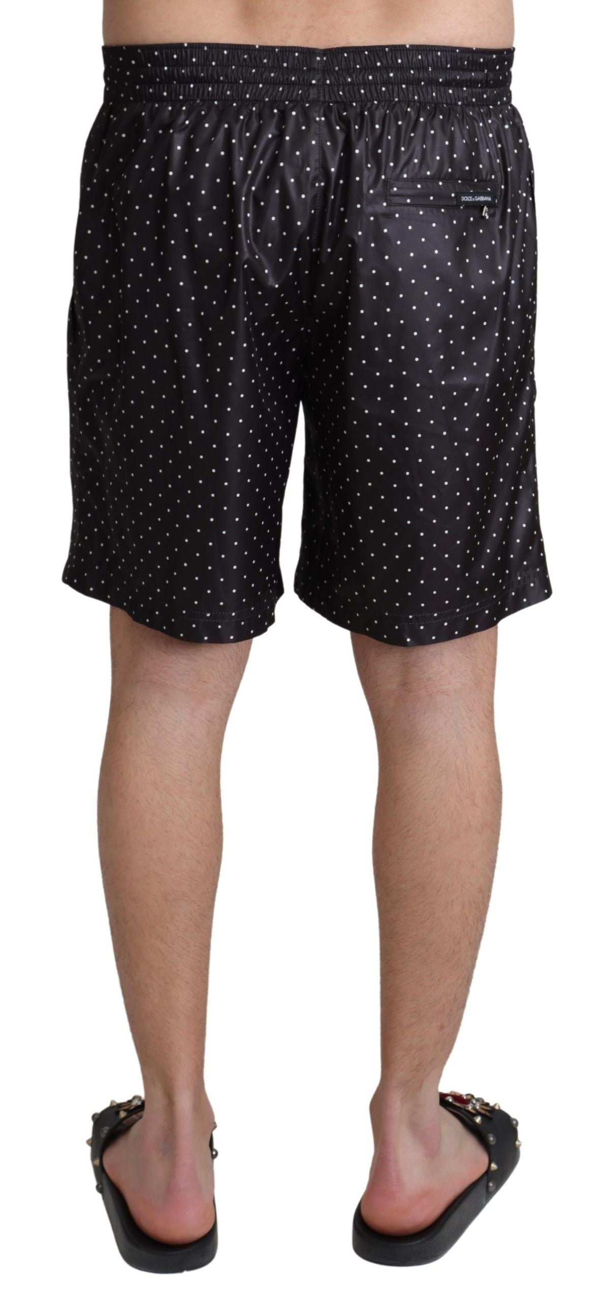 Dolce &amp; Gabbana – Schicke Badehose für Herren in Schwarz mit Punkten